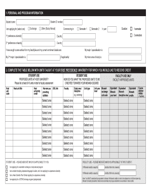 Monash Abroad Semester Study Plan Form