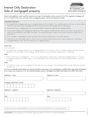 Interest Only Mortgage Declaration
