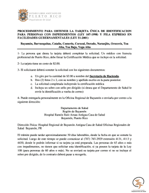 Procedimiento para obtener la tarjeta única de identificación para personas con impedimentos