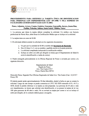 Procedimiento para obtener la tarjeta única de identificación para personas con impedimentos