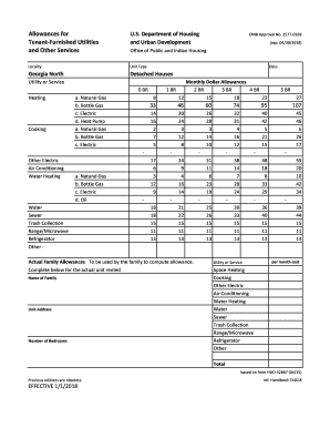HUD-52667 Tenant-Furnished Utilities Allowance Form