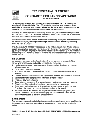 Oregon Landscape Contract Agreement