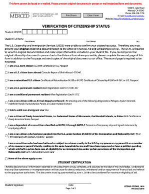 Verification of Citizenship Status