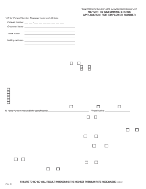 Tennessee Employer Number Application
