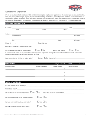 Employment Application Form