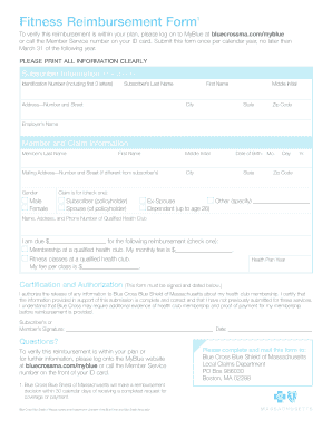 Fitness Reimbursement Form