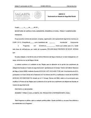 Declaratoria en Materia de Seguridad Social