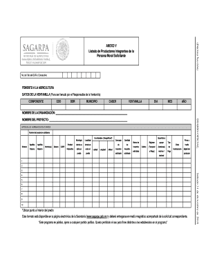 Listado de Productores Integrantes de la Persona Moral Solicitante