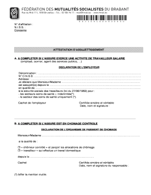 ATTESTATION D'ASSUJETTISSEMENT