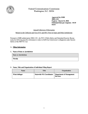 FCC 911 E911 Fees Collection Form