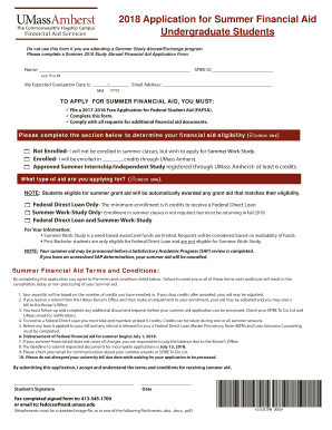 Summer 2018 Financial Aid Application