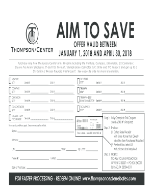 Thompson/Center Arms Firearm Rebate Form