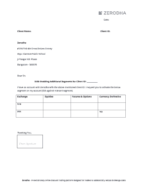 Zerodha Account Segment Activation Request