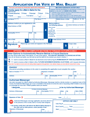 New Jersey Vote by Mail Ballot Application