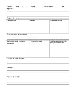 Modelo de Anotações de Sessão de Psicoterapia