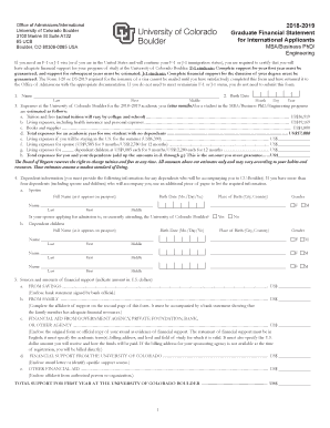 University of Colorado Boulder Graduate Financial Statement