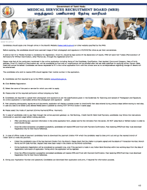 MRB Online Application Form