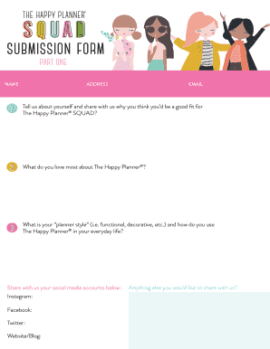 The Happy Planner® Squad Submission Form