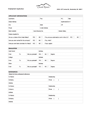 Employment Application Form
