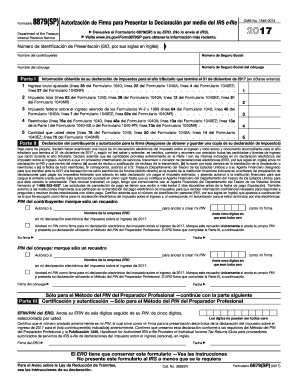 Formulario 8879(SP) Autorización de Firma