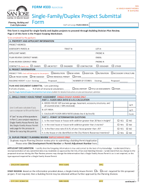 Single-Family/Duplex Project Submittal Form