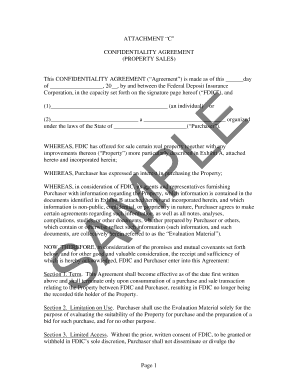 Confidentiality Agreement for Property Sales