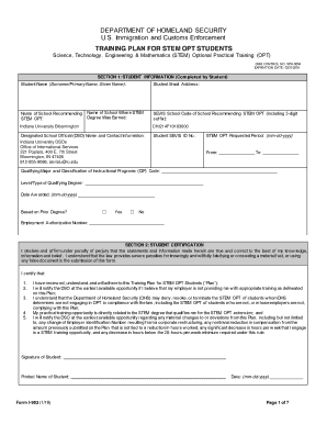 Training Plan for STEM OPT Students