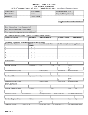 Rental Application Form