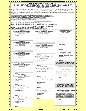 Rockdale County Nonpartisan General Election Sample Ballot
