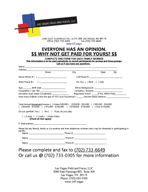 Survey Participant Registration Form