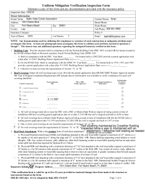 Florida Mitigation Verification Inspection Form