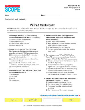 Paired Texts Quiz