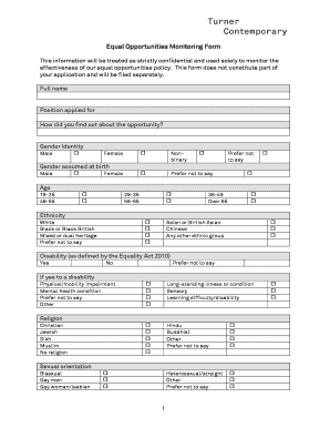 Equal Opportunities Monitoring Form
