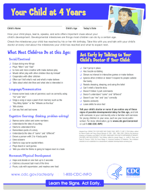 Child Development Milestones Checklist