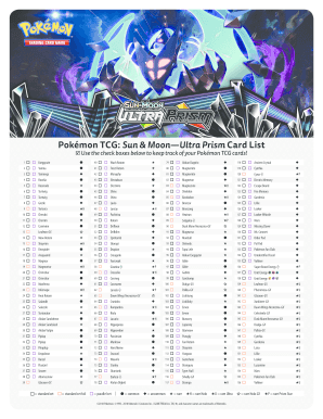 Pokémon TCG Card List