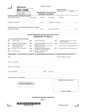 Pennsylvania Inheritance Tax Return