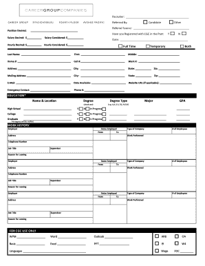 Employment Application Form