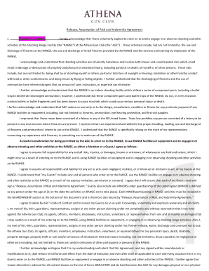 Release Assumption of Risk and Indemnity Agreement