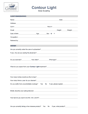 Contour Light Body Sculpting Consent Form