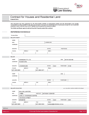 Contrat de propriété résidentielle du Queensland