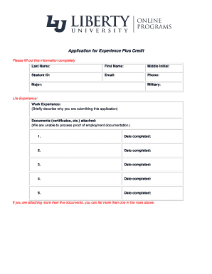 Experience Plus Credit Application