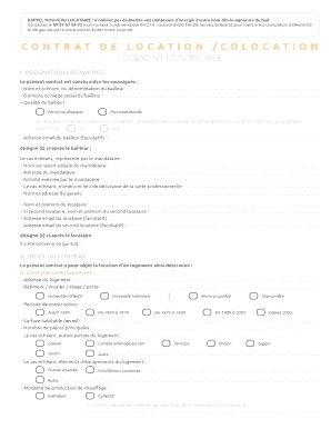 Contrat de location non meublé