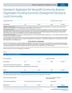 Texas Form 50-776 Nonprofit Community Business Exemption Application