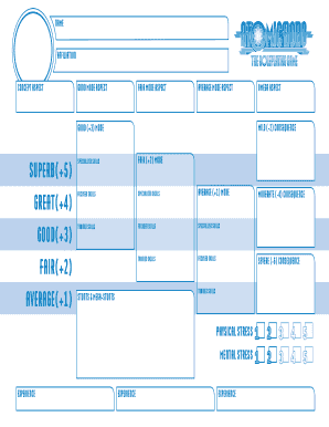 Character Aspects and Skills Form