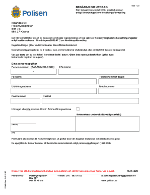 Request for Criminal Record Extract