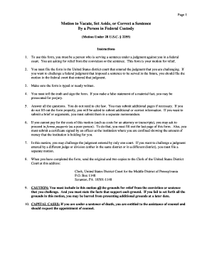 Motion to Vacate Federal Sentence