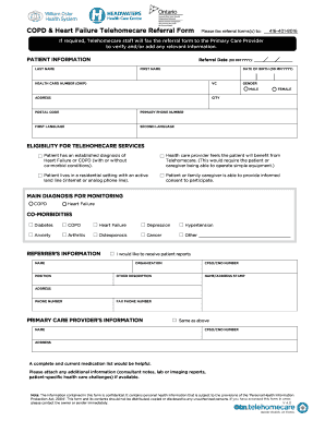 COPD & Heart Failure Telehomecare Referral Form