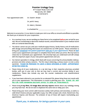 Premier Urology Corp New Patient Forms
