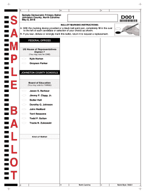 Sample Democratic Primary Ballot