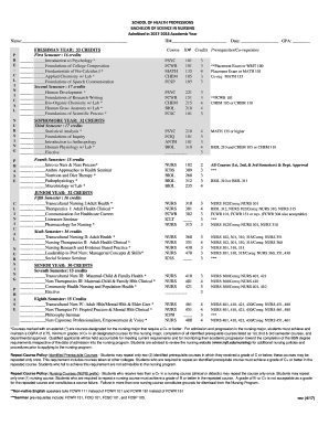 Bachelor of Science in Nursing Degree Plan